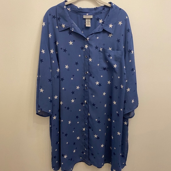 Plus Size Catherine's Blue star pattern dress - Picture 1 of 3
